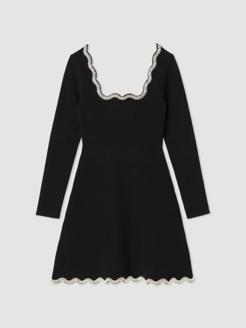 Sandro Short knit crystal-embellished dress