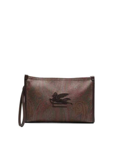 Etro Paisley Pegasus cotton clutch bag