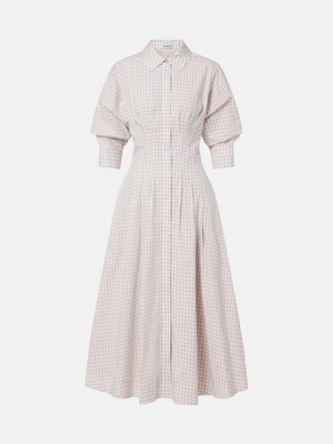 SIMKHAI Jazz gingham cotton-blend shirt dress