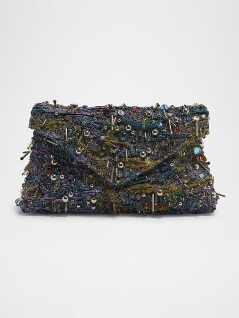 Dries Van Noten Embellished Envelope Flap Clutch Bag