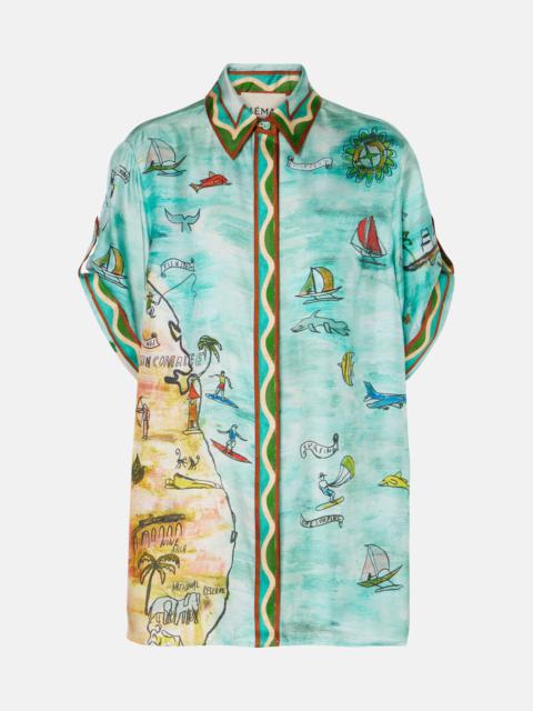 ALÉMAIS Swell printed silk twill shirt