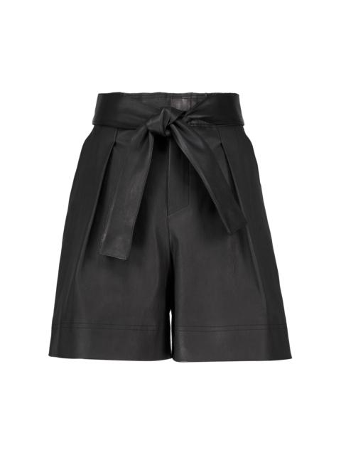 STOULS Eloise leather paperbag shorts