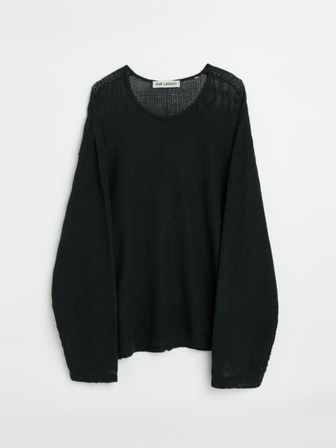 Our Legacy Double Lock U-Neck Black Rustic Mesh