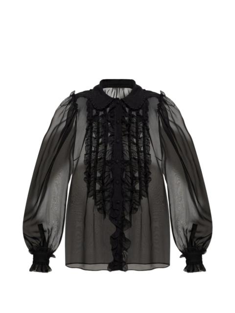 Dolce & Gabbana ruffled sheer blouse