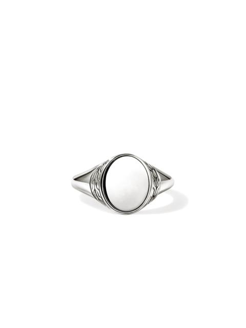 Icon 50 Signet Ring, Sterling Silver