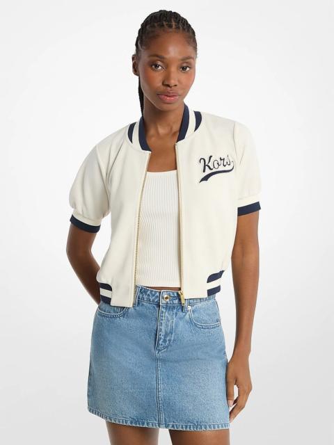 MICHAEL KORS Sporty Piqué Cropped Short-Sleeve Jacket