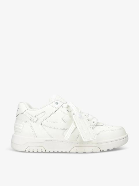 Off-White Out Of Office brand-embroidered leather low-top trainers