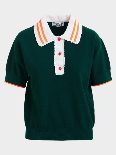 ESSENTIEL ANTWERP Kontrast Knitted Polo