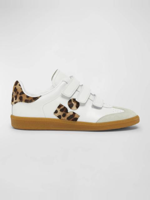 Beth Leopard Mixed Leather Sneakers