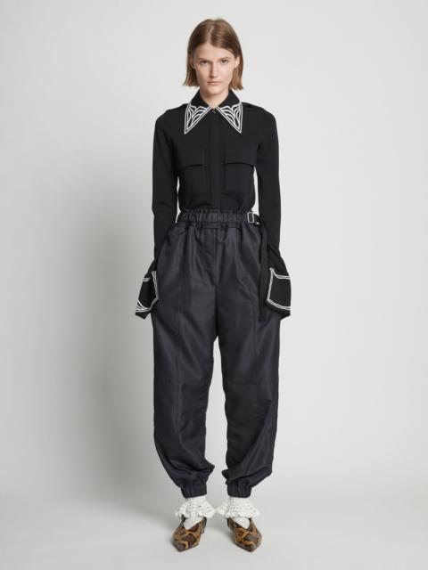 Proenza Schouler Silk Nylon Taffeta Pull on Pant