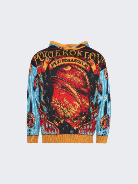 BLUEMARBLE Jacquard Knitted Hoodie Red