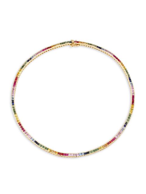 MATEO Women's Rainbow 14K Yellow Gold & Sapphire Tennis Necklace - Multi