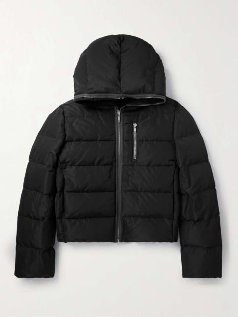 Rick Owens Quilted Kinetix Faille Hooded Down Jacket