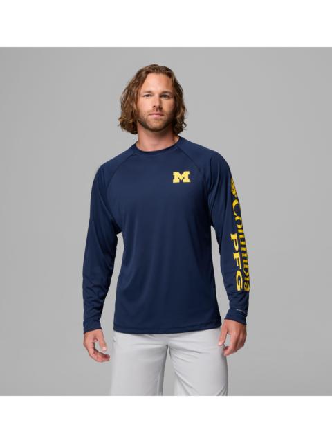 Columbia Men's Collegiate PFG Terminal Tackle Long Sleeve Shirt - Michigan