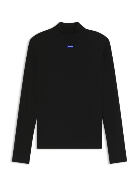 HUGO BLUE-LOGO TOP IN STRETCH COTTON