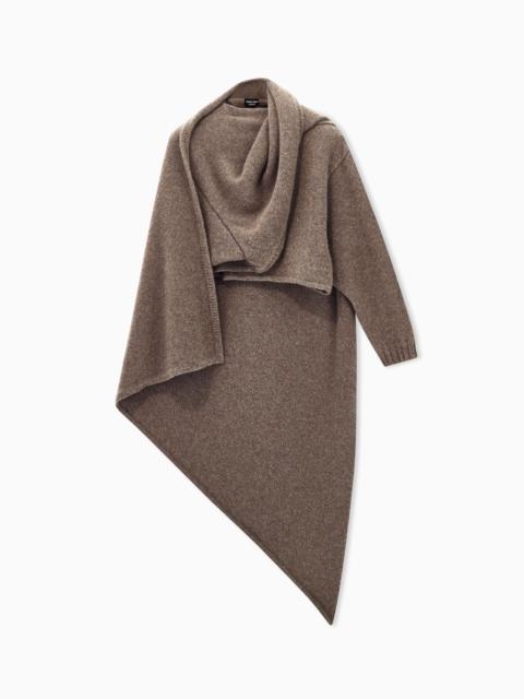 GIORGIO ARMANI ASYMMETRICAL CASHMERE CARDIGAN WITH DRAPED COLLAR
