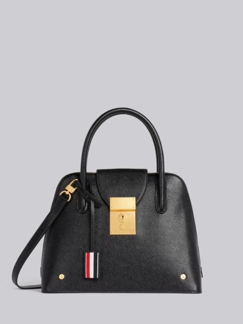 Thom Browne Black Pebble Grain Leather Removable Shoulder Strap Mrs. Thom Satchel