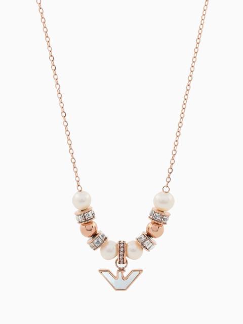 EMPORIO ARMANI White Mother of Pearl Components Necklace