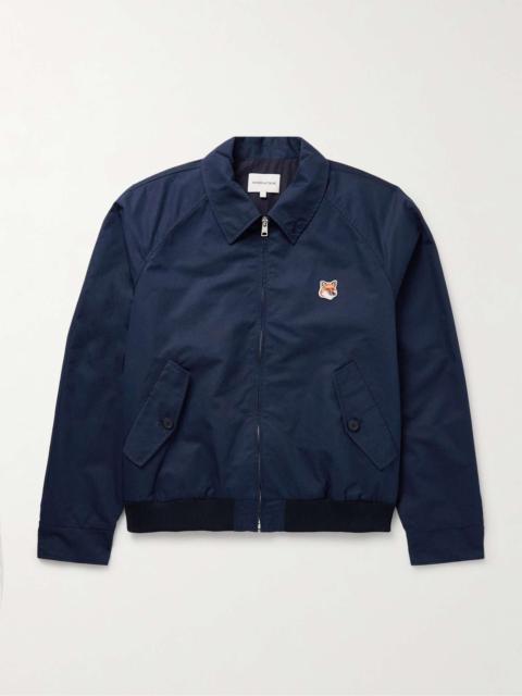 Logo-Appliquéd Cotton-Blend Harrington Jacket