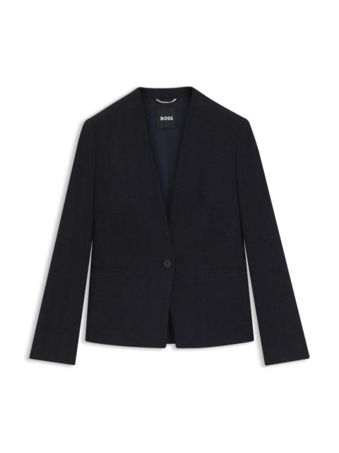 BOSS REGULAR-FIT BLAZER IN CREASE-RESISTANT HERRINGBONE STRETCH JERSEY