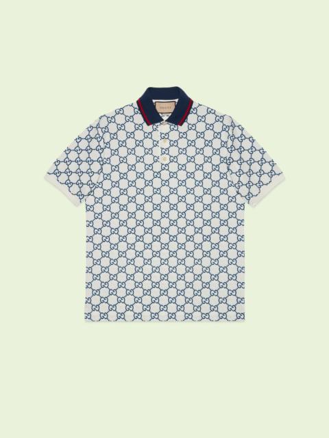 GUCCI Horsebit print cotton polo shirt | REVERSIBLE