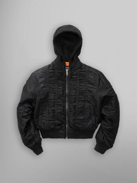 Nike ALPHA X MADEME HOODED RUCHED MA-1 BOMBER JACKET
