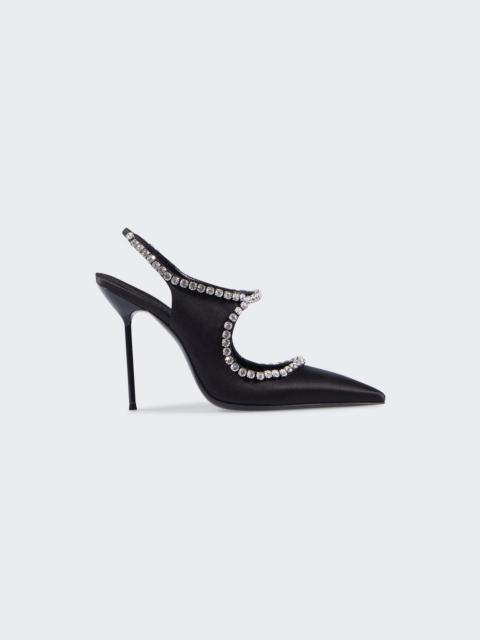 PARIS TEXAS Lidia Mary Jane Slingbacks Black And Crystal