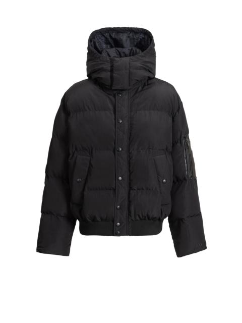 Balmain Padded nylon and leather jacket