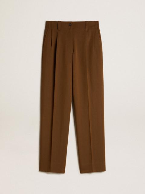 Golden Goose Beech-colored pants in wool and viscose blend