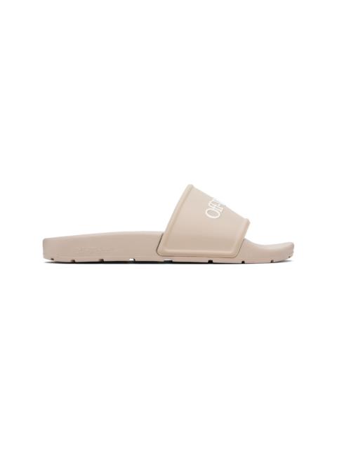 Off-White Beige Bookish Slides