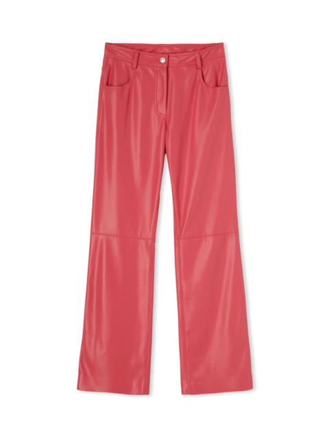 Faux leather pants with straight legs