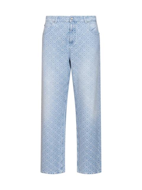 CASABLANCA Light blue denim Washed Monogram jeans