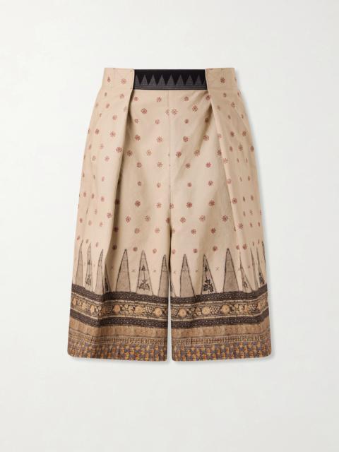 Kapital Wide-Leg Printed Cotton Shorts
