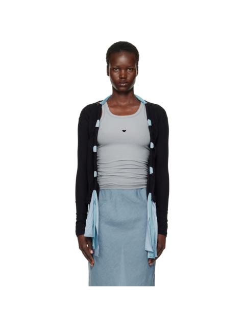 BASERANGE Black & Blue Circ Cardigan