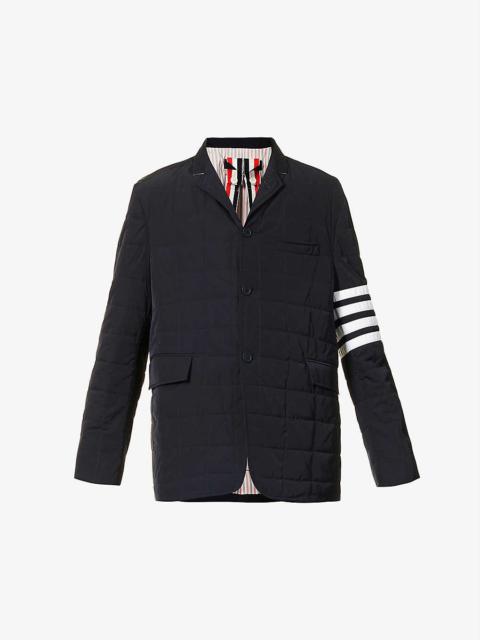 4-Bar notched-lapel quilted woven down-fill jacket