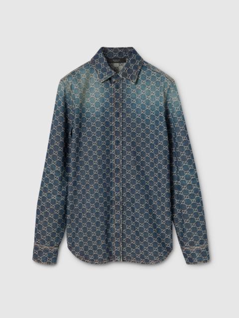 GUCCI GG cotton denim jacquard shirt