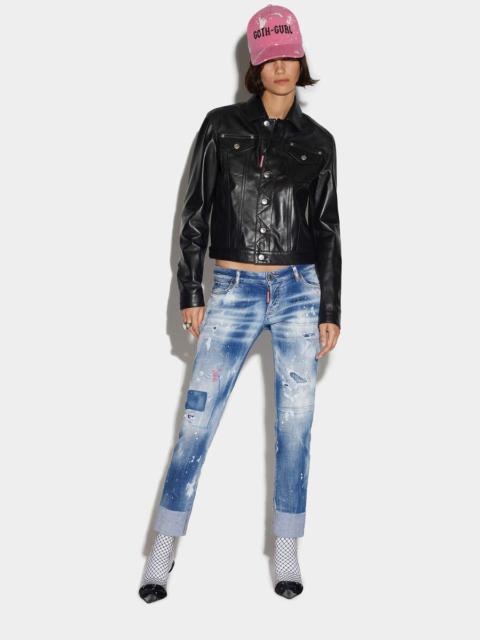 DSQUARED2 LIGHT GLASSY WASH JENNIFER CROPPED JEANS
