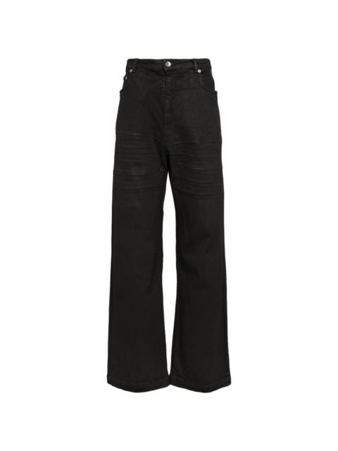 whiskering-effect cropped jeans