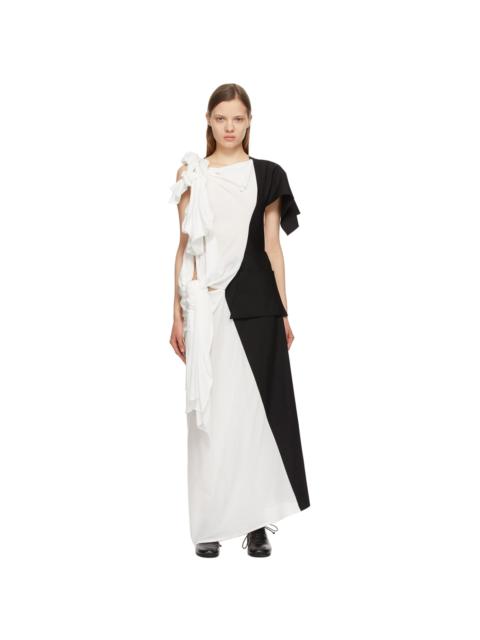Yohji Yamamoto White & Black Left Body Dress
