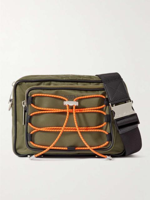 Courrier Logo-Print Leather-Trimmed Shell Messenger Bag