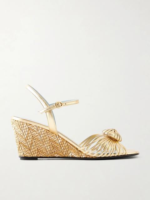 Valentino Coeur Royal 70 Embellished Leather Wedge Sandals
