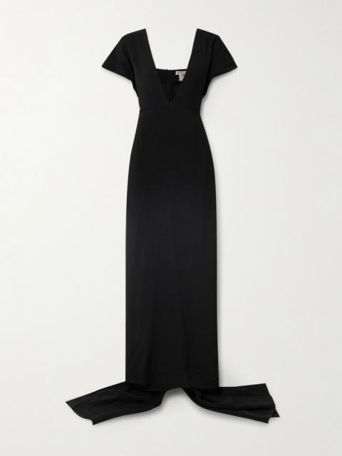 BERNADETTE Clara draped crepe gown Black