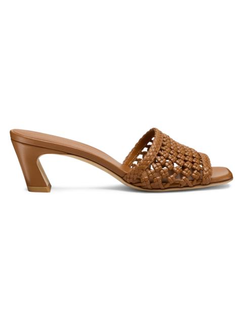 Stuart Weitzman Women's Marina 50MM Woven-Leather Block-Heel Sandals - Boho Tan