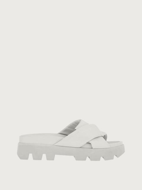 FERRAGAMO SPORTY SLIDERS WITH ORIGAMI KNOT