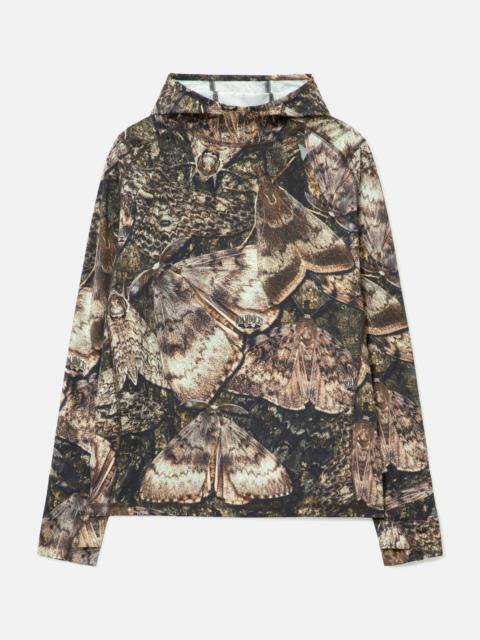ROA LIO UPF PLUS 50 BASELAYER MOTH PRINT LONG SLEEVE HOODIE