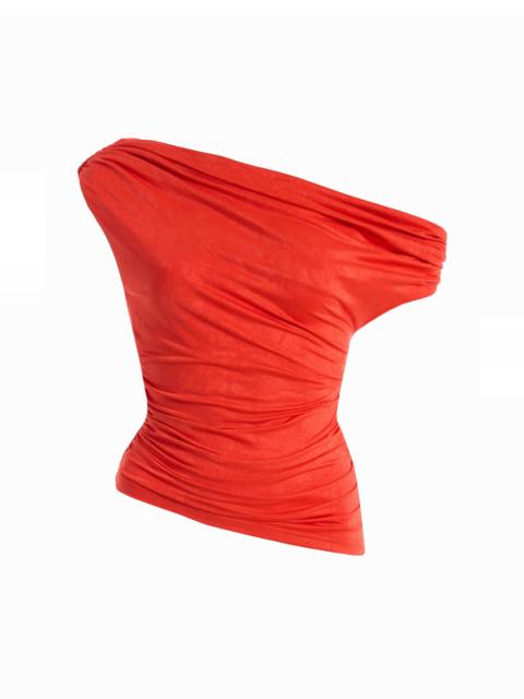 SIGNIFICANT OTHER Exclusive Nala Off-The-Shoulder Ruched Jersey Top red