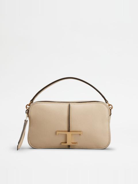 T TIMELESS CAMERA BAG IN LEATHER MINI - BEIGE