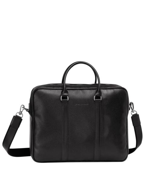 Longchamp Le Foulonné M Briefcase Black - Leather
