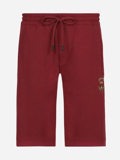 Dolce & Gabbana Jersey jogging shorts with embroidery