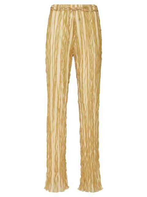 LAPOINTE Pleated Georgette Slim Pant